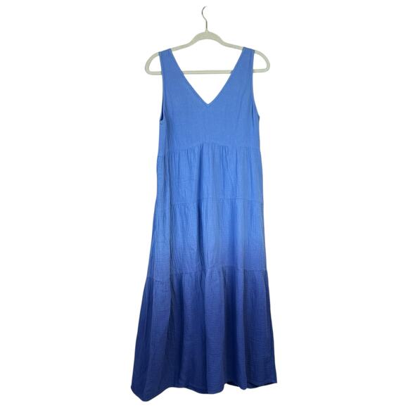 MARINE LAYER Corinne Sleeveless Double Cotton Maxi Dress Navy Dip Dye Small 2024 - Picture 4 of 10